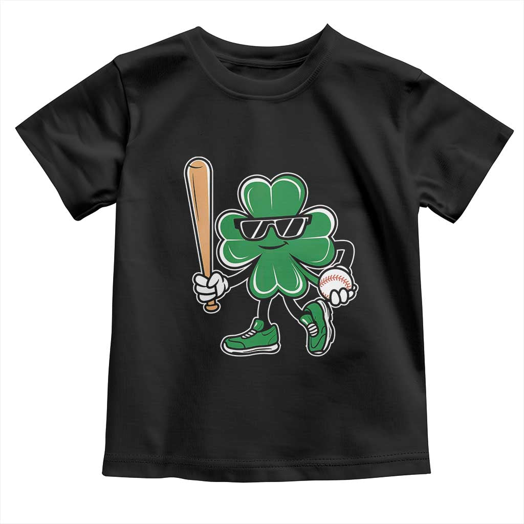 Lucky Baseball Shamrock Toddler T Shirt St Patrick's Day T-Ball Sport Lover Gift