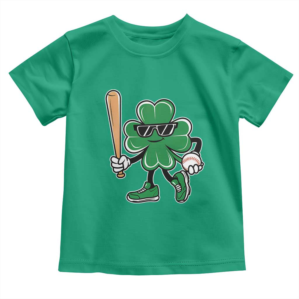 Lucky Baseball Shamrock Toddler T Shirt St Patrick's Day T-Ball Sport Lover Gift