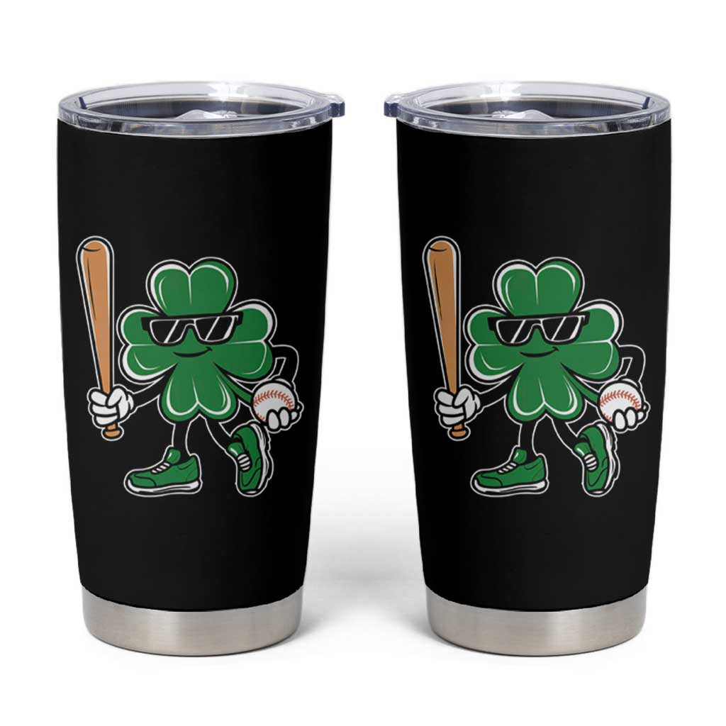 Lucky Baseball Shamrock Tumbler Cup St Patrick's Day T-Ball Sport Lover Gift