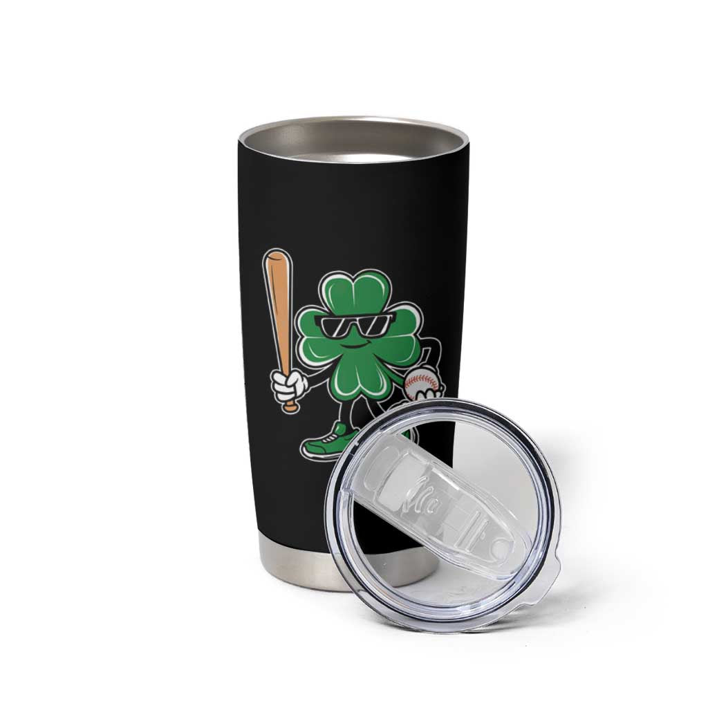 Lucky Baseball Shamrock Tumbler Cup St Patrick's Day T-Ball Sport Lover Gift