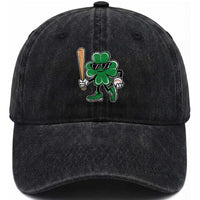 Lucky Baseball Shamrock Washed Cotton Baseball Cap St Patrick's Day T-Ball Sport Lover Gift
