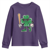 Lucky Baseball Shamrock Youth Sweatshirt St Patrick's Day T-Ball Sport Lover Gift