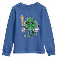 Lucky Baseball Shamrock Youth Sweatshirt St Patrick's Day T-Ball Sport Lover Gift