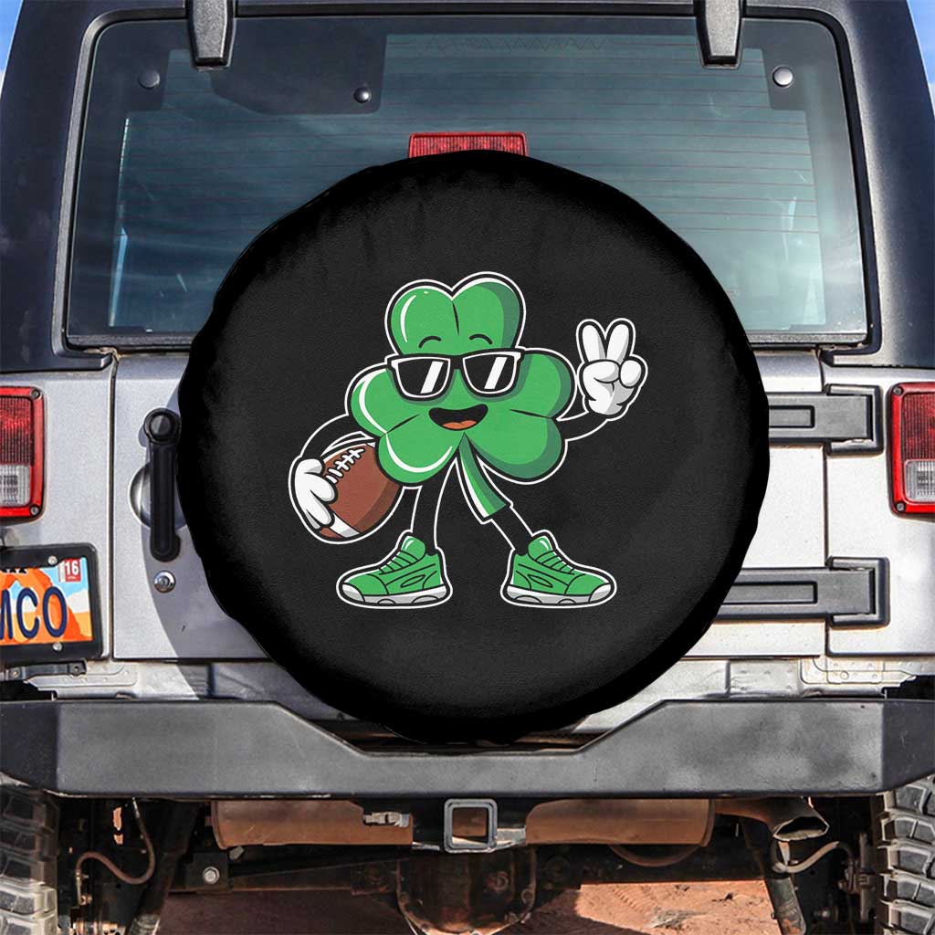 St Patrick's Day Lucky Shamrock Football Spare Tire Cover Sport Lover Gift