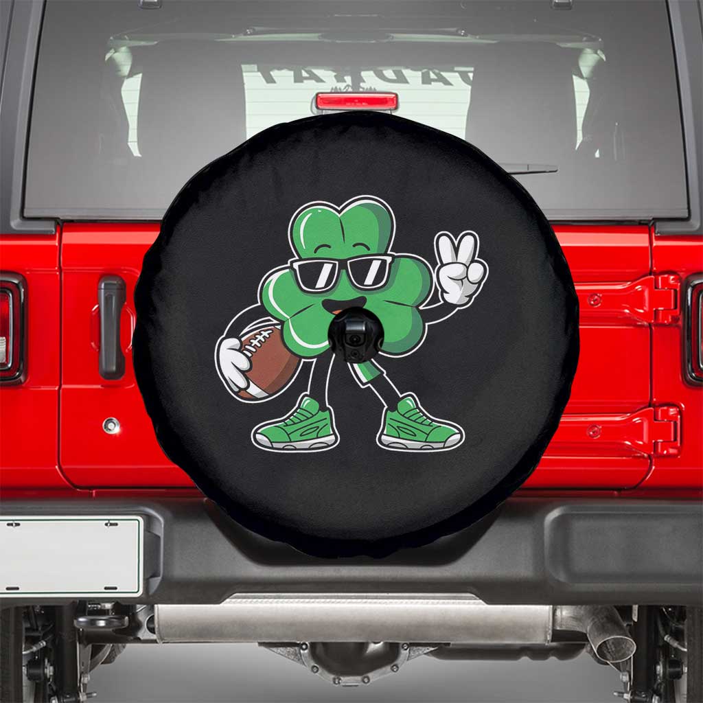 St Patrick's Day Lucky Shamrock Football Spare Tire Cover Sport Lover Gift