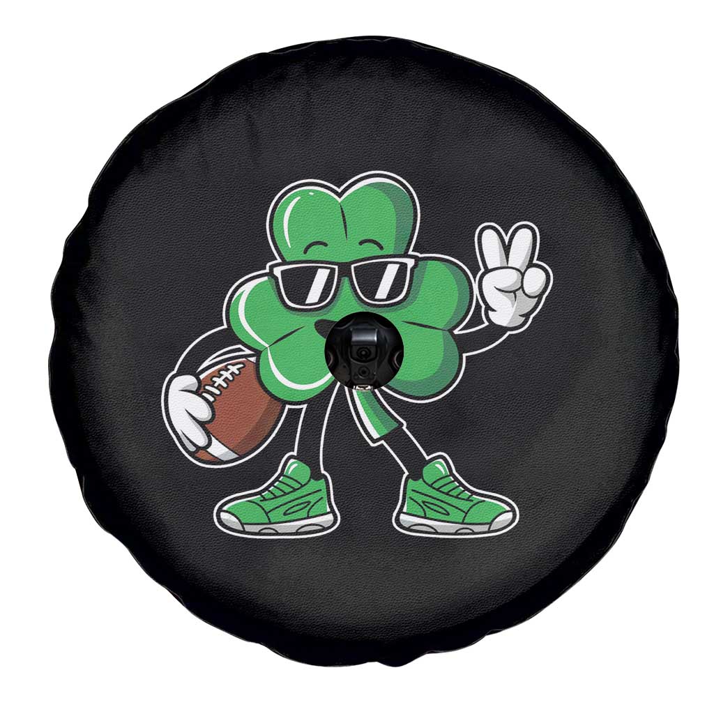 St Patrick's Day Lucky Shamrock Football Spare Tire Cover Sport Lover Gift