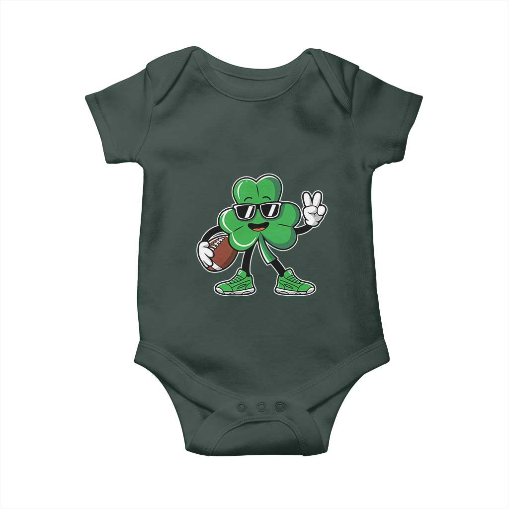 St Patrick's Day Lucky Shamrock Football Baby Onesie Sport Lover Gift