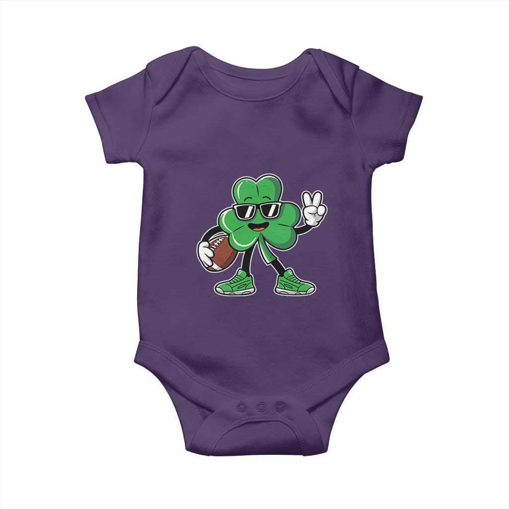 St Patrick's Day Lucky Shamrock Football Baby Onesie Sport Lover Gift