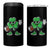 St Patrick's Day Lucky Shamrock Football 4 in 1 Can Cooler Tumbler Sport Lover Gift
