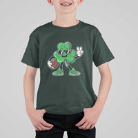 St Patrick's Day Lucky Shamrock Football T Shirt For Kid Sport Lover Gift