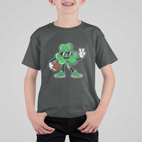 St Patrick's Day Lucky Shamrock Football T Shirt For Kid Sport Lover Gift