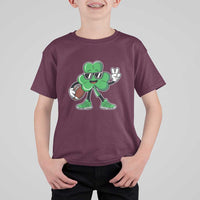 St Patrick's Day Lucky Shamrock Football T Shirt For Kid Sport Lover Gift