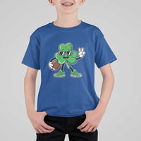 St Patrick's Day Lucky Shamrock Football T Shirt For Kid Sport Lover Gift