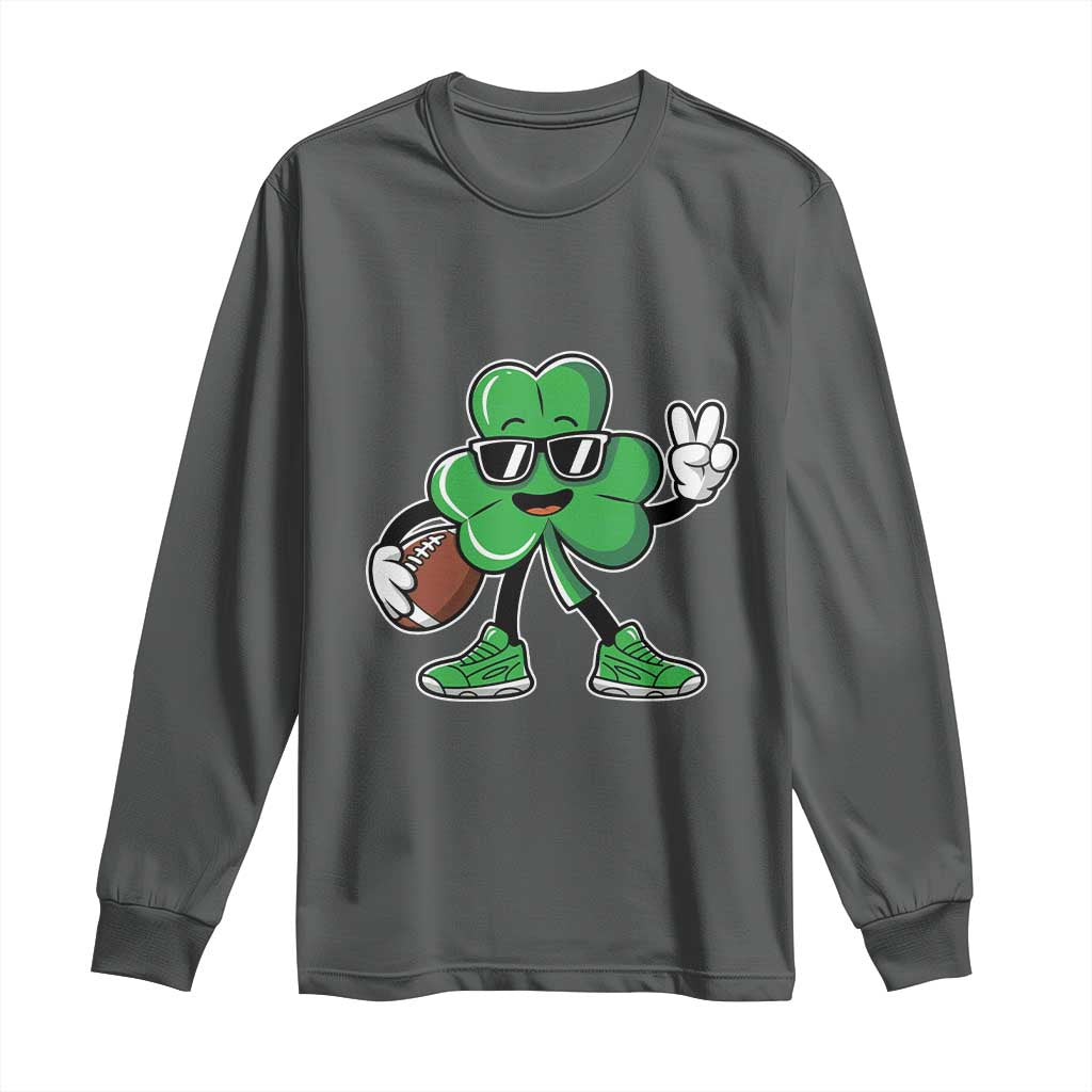 St Patrick's Day Lucky Shamrock Football Long Sleeve Shirt Sport Lover Gift