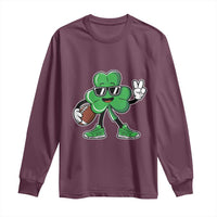 St Patrick's Day Lucky Shamrock Football Long Sleeve Shirt Sport Lover Gift