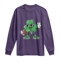 St Patrick's Day Lucky Shamrock Football Long Sleeve Shirt Sport Lover Gift