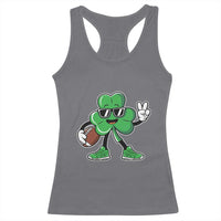 St Patrick's Day Lucky Shamrock Football Racerback Tank Top Sport Lover Gift