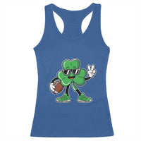 St Patrick's Day Lucky Shamrock Football Racerback Tank Top Sport Lover Gift