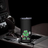 St Patrick's Day Lucky Shamrock Football Skinny Tumbler Sport Lover Gift