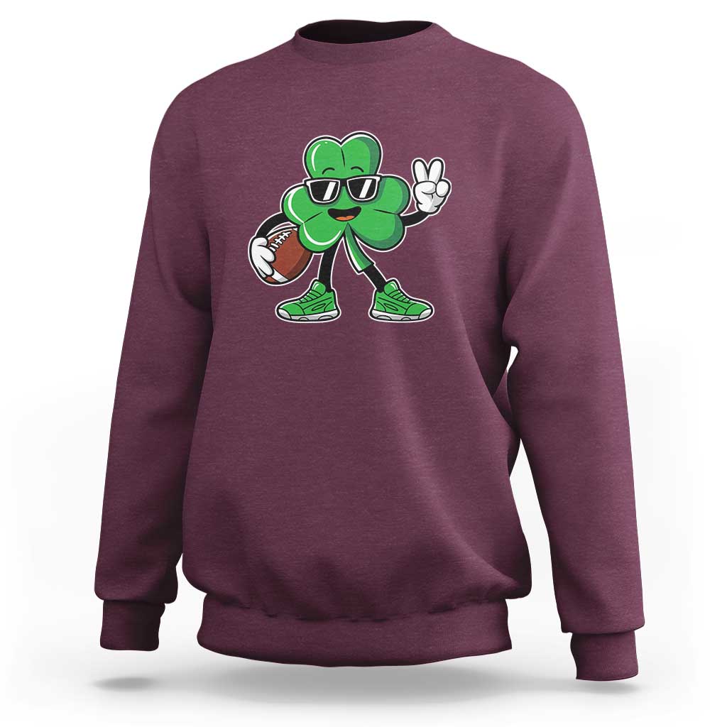 St Patrick's Day Lucky Shamrock Football Sweatshirt Sport Lover Gift