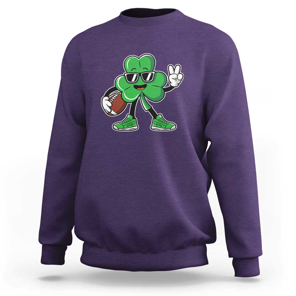 St Patrick's Day Lucky Shamrock Football Sweatshirt Sport Lover Gift