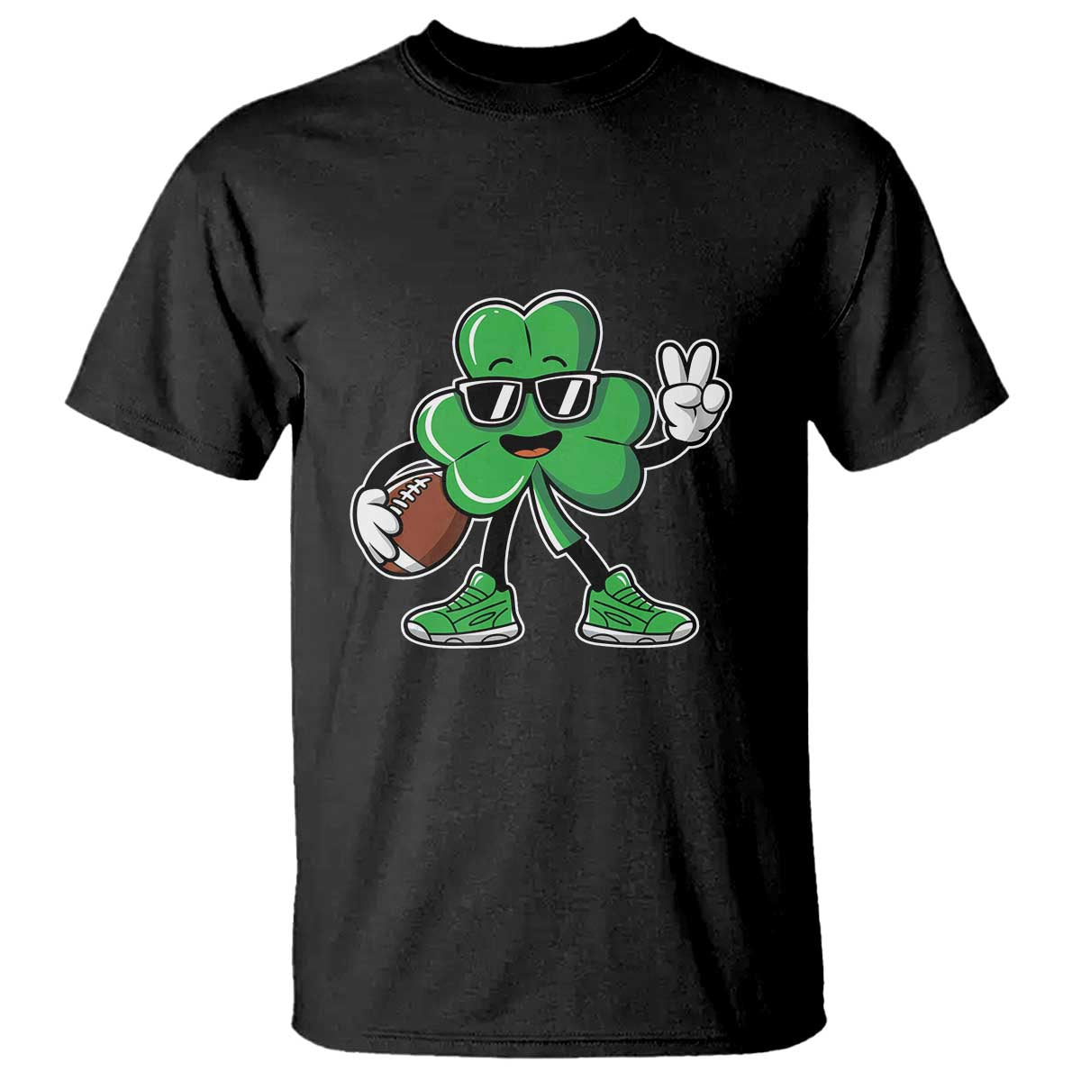St Patrick's Day Lucky Shamrock Football T Shirt Sport Lover Gift