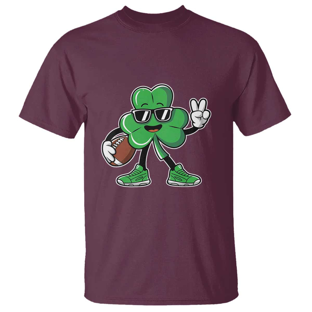 St Patrick's Day Lucky Shamrock Football T Shirt Sport Lover Gift