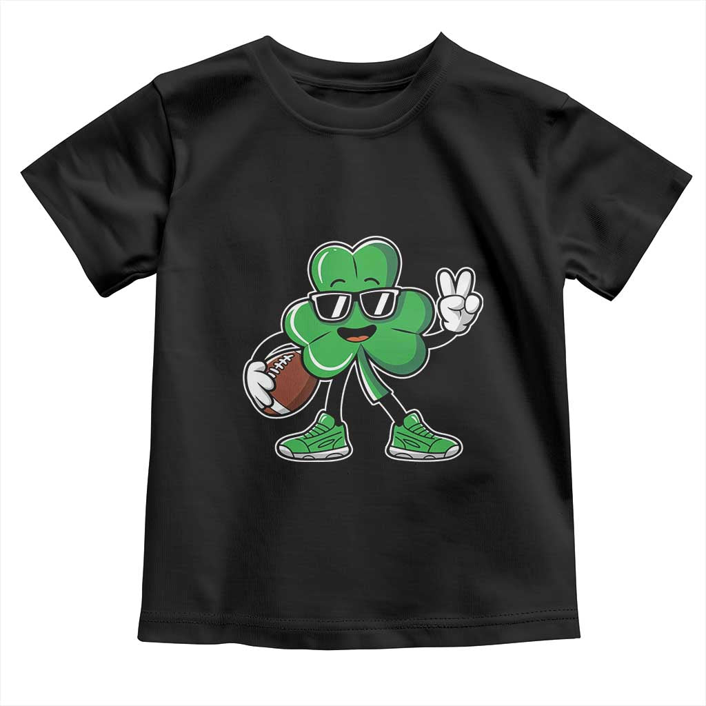 St Patrick's Day Lucky Shamrock Football Toddler T Shirt Sport Lover Gift