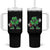 St Patrick's Day Lucky Shamrock Football Tumbler With Handle Sport Lover Gift