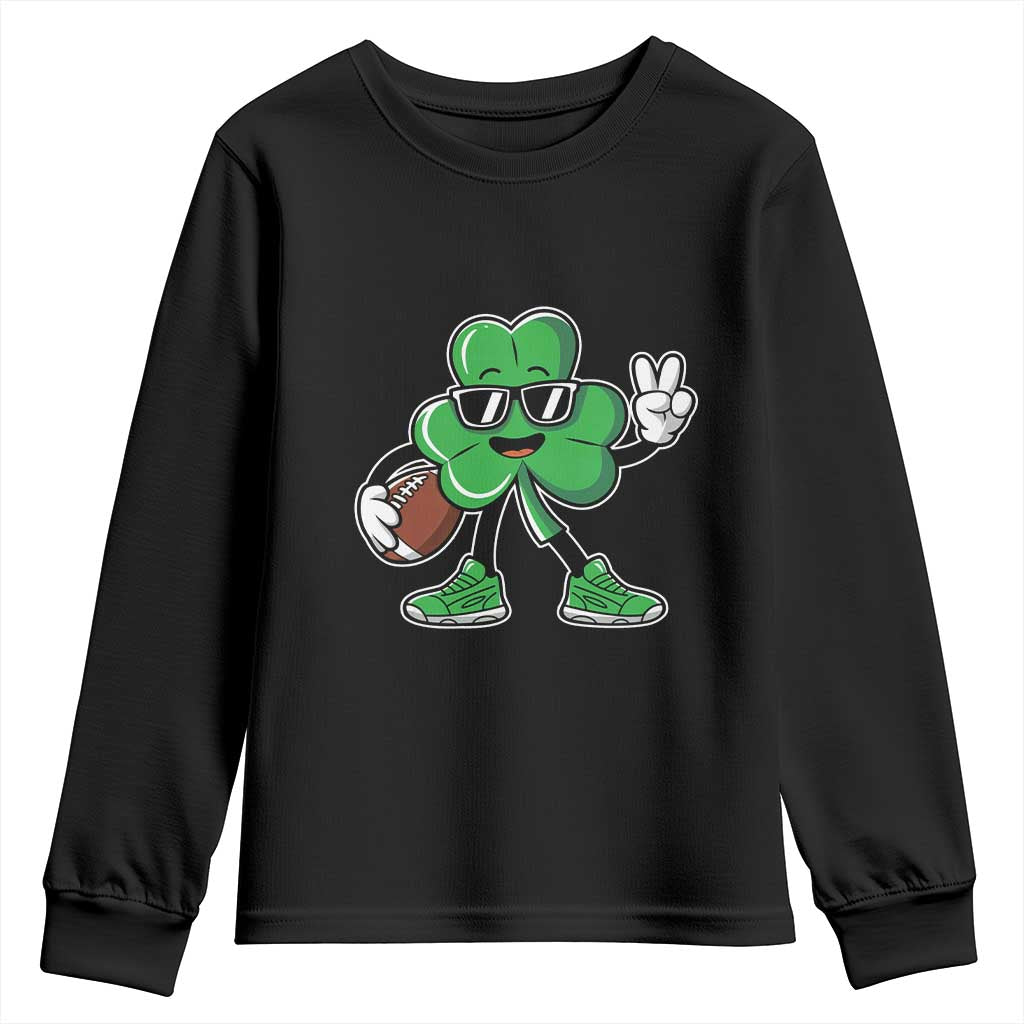 St Patrick's Day Lucky Shamrock Football Youth Sweatshirt Sport Lover Gift