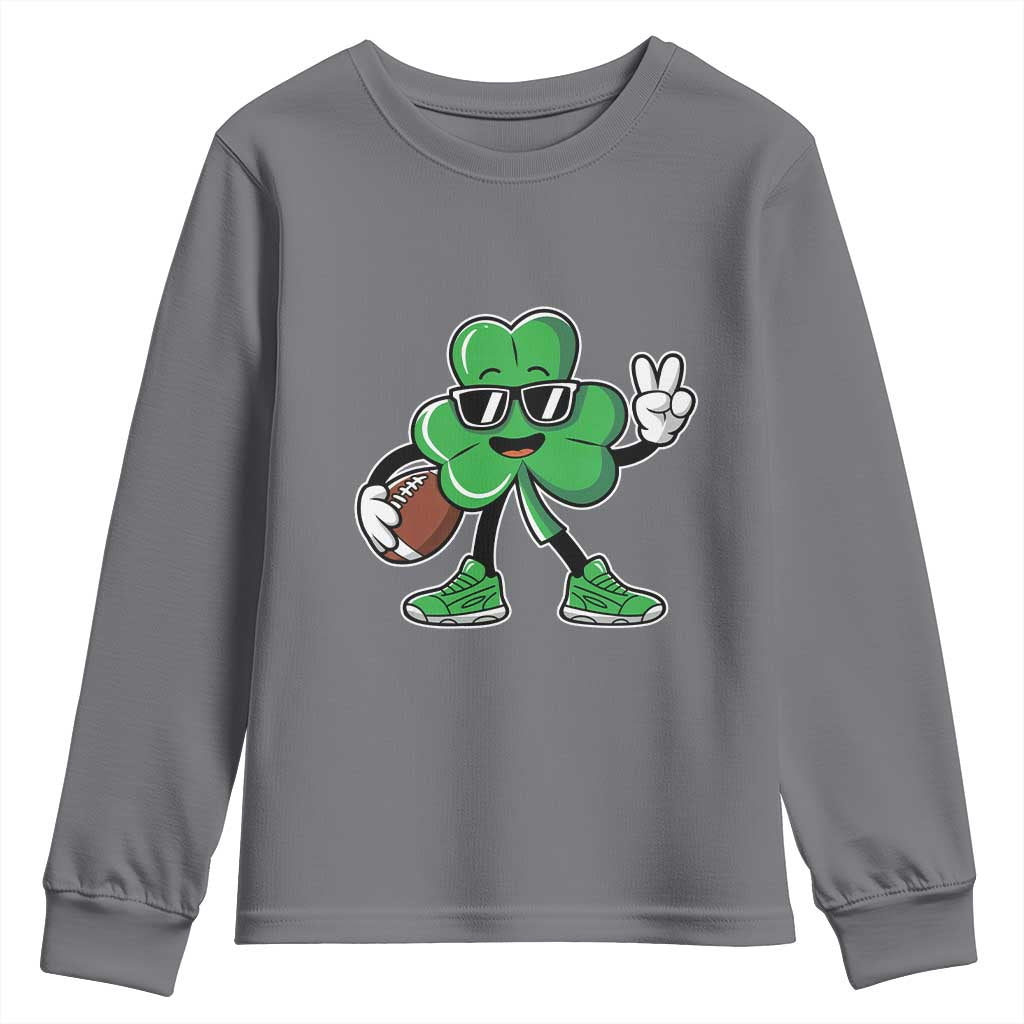 St Patrick's Day Lucky Shamrock Football Youth Sweatshirt Sport Lover Gift