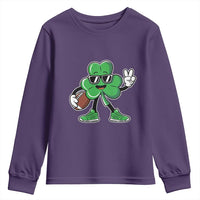 St Patrick's Day Lucky Shamrock Football Youth Sweatshirt Sport Lover Gift