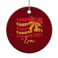 Groovy In My Kansas City Era Ceramic Ornament Retro Coquette Bow - Wonder Print Shop