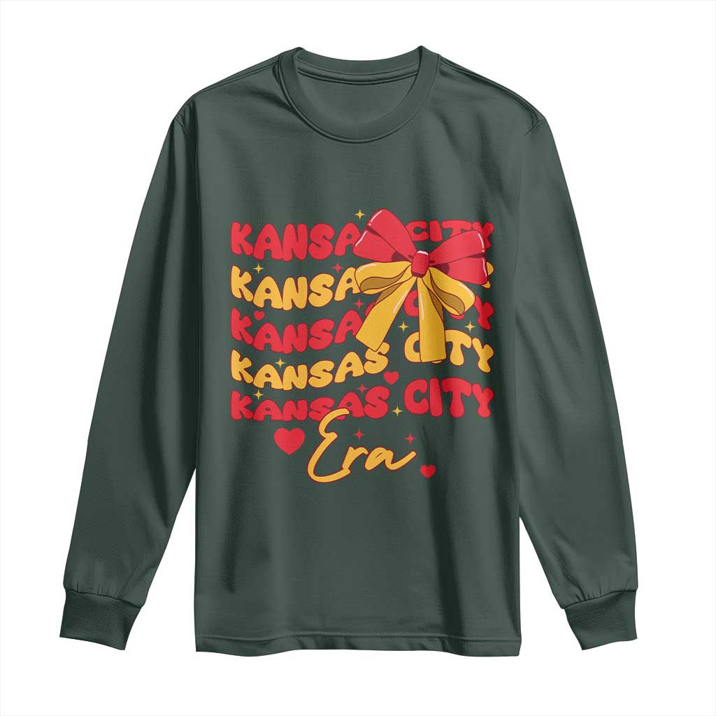 Groovy In My Kansas City Era Long Sleeve Shirt Retro Coquette Bow