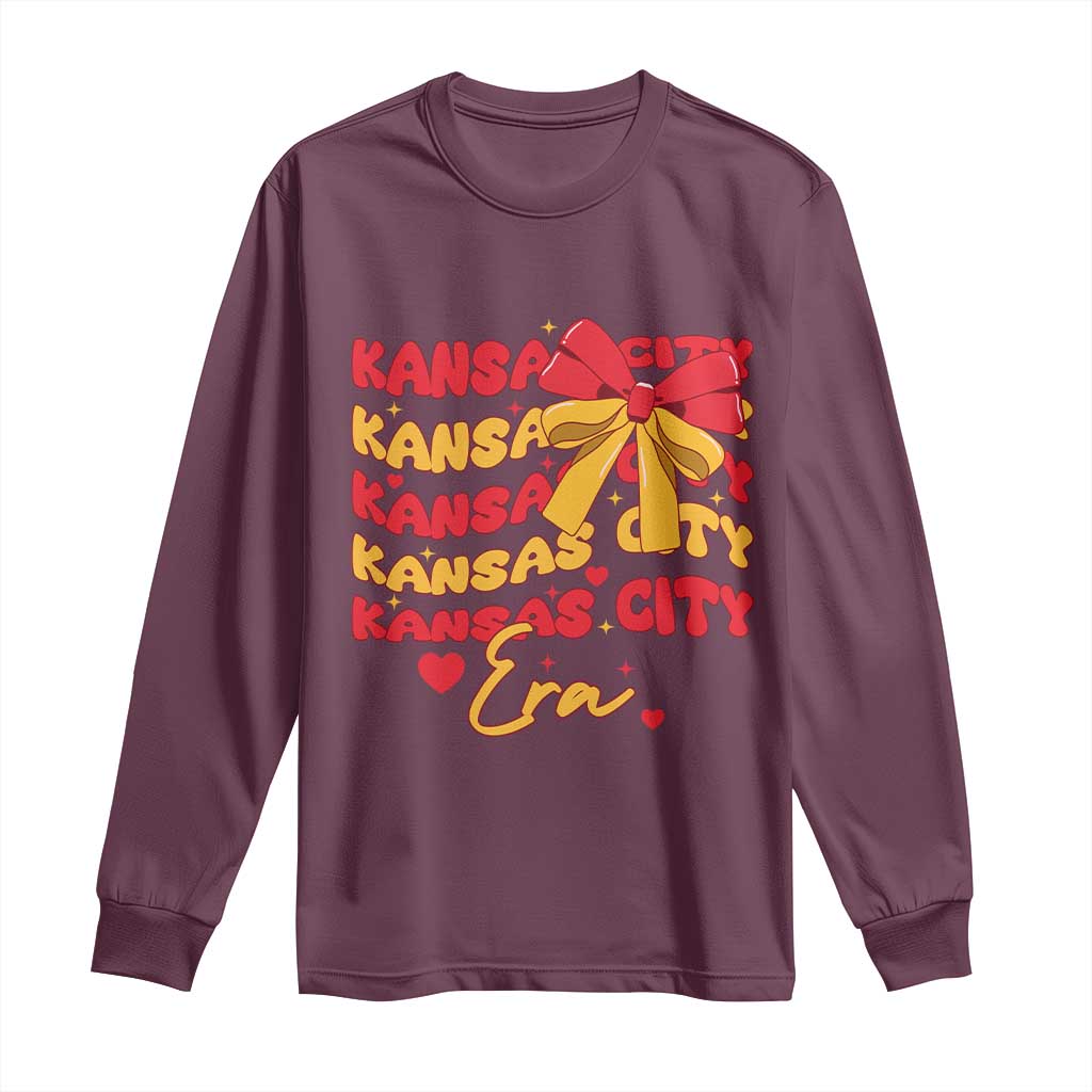 Groovy In My Kansas City Era Long Sleeve Shirt Retro Coquette Bow
