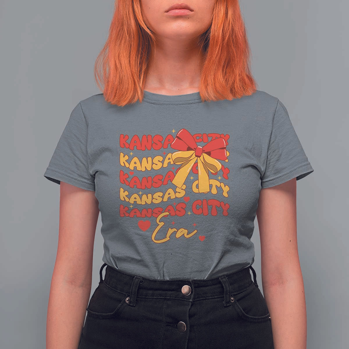 Groovy In My Kansas City Era T Shirt For Women Retro Coquette Bow