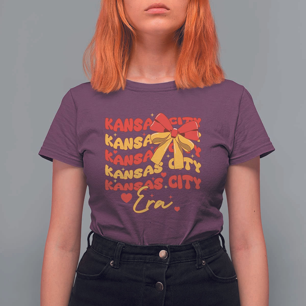 Groovy In My Kansas City Era T Shirt For Women Retro Coquette Bow