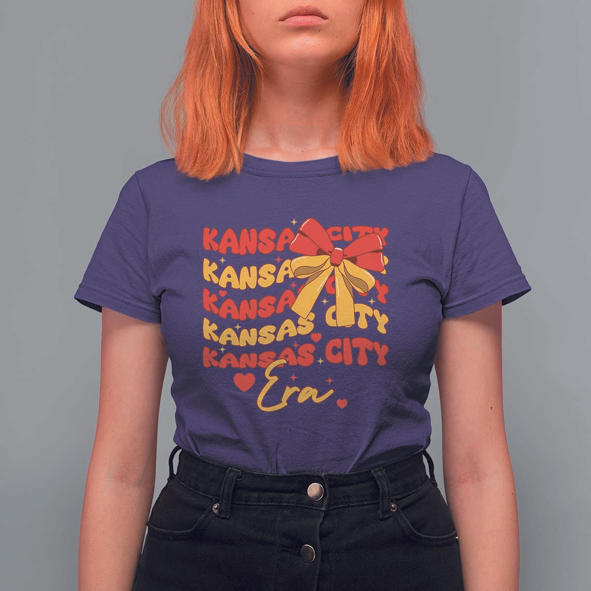 Groovy In My Kansas City Era T Shirt For Women Retro Coquette Bow