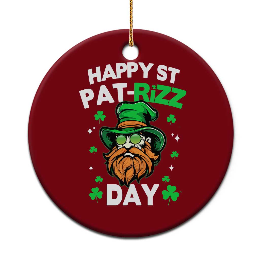 Happy St Pat Rizz Day Ceramic Ornament Funny St. Patrick's Day Leprechaun - Wonder Print Shop