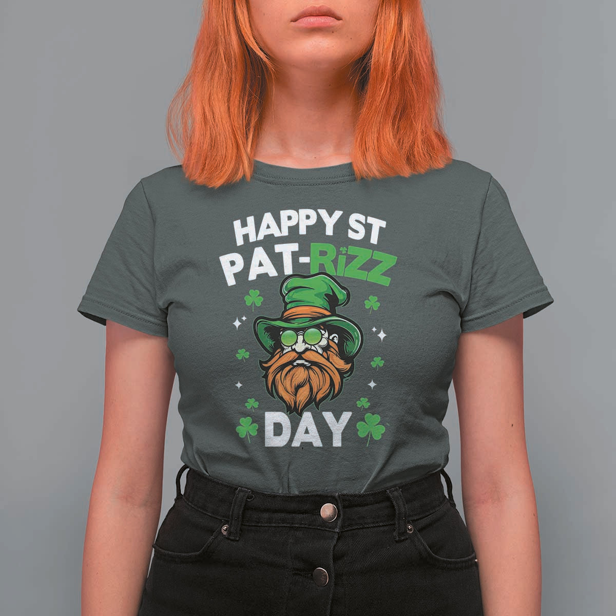 Happy St Pat Rizz Day T Shirt For Women Funny St. Patrick's Day Leprechaun
