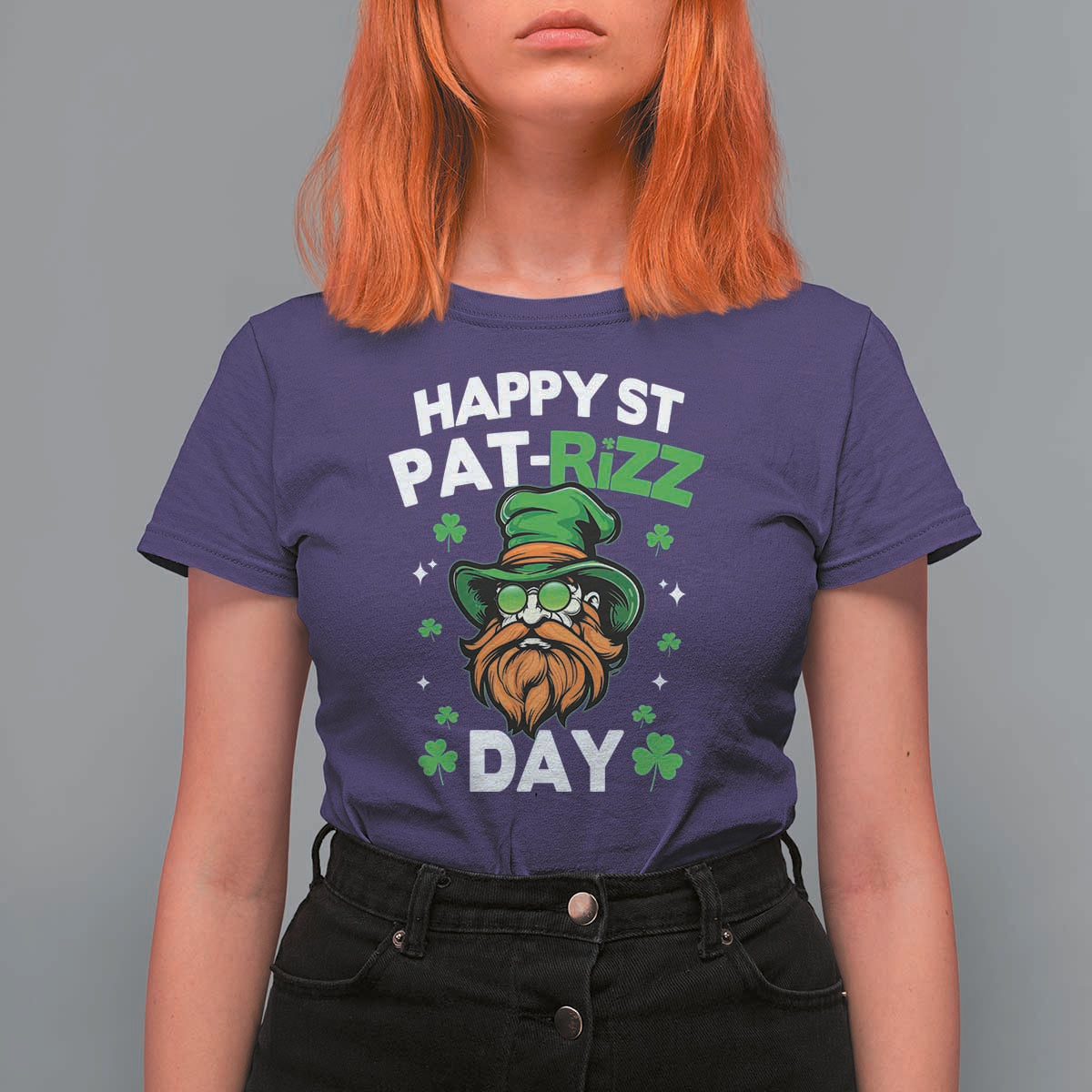 Happy St Pat Rizz Day T Shirt For Women Funny St. Patrick's Day Leprechaun