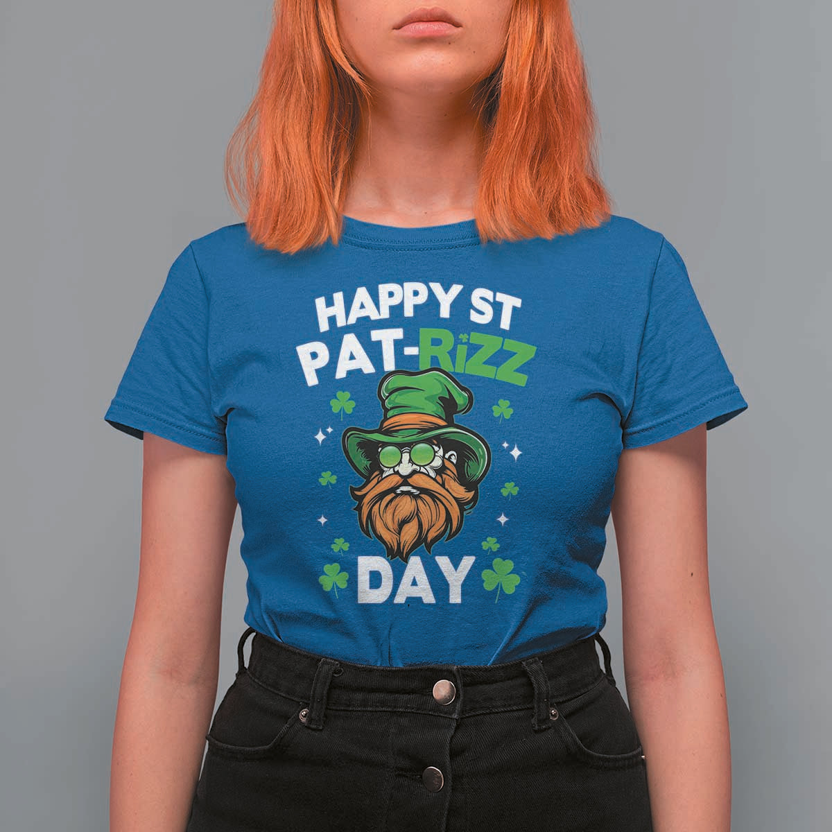 Happy St Pat Rizz Day T Shirt For Women Funny St. Patrick's Day Leprechaun