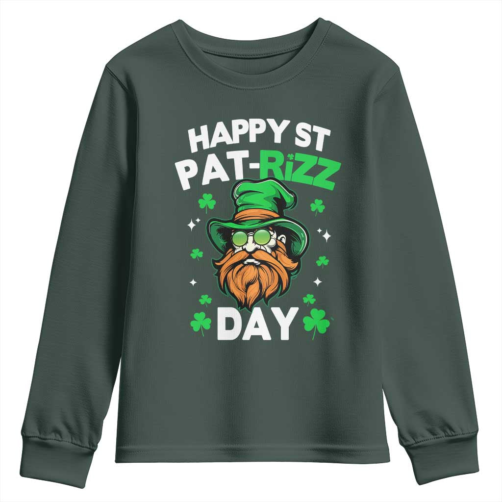 Happy St Pat Rizz Day Youth Sweatshirt Funny St. Patrick's Day Leprechaun