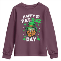 Happy St Pat Rizz Day Youth Sweatshirt Funny St. Patrick's Day Leprechaun