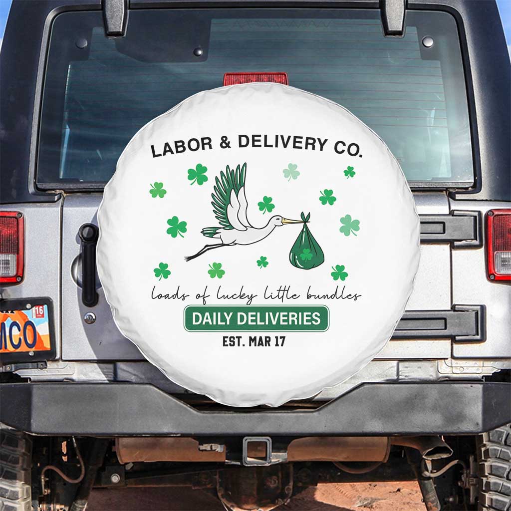 St Patrick's Day Lucky L&D Nurse Spare Tire Cover Labor And Delivery Shamrock