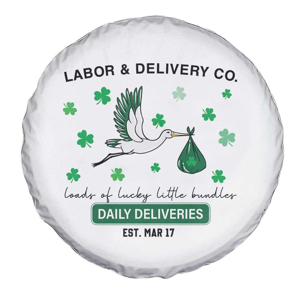 St Patrick's Day Lucky L&D Nurse Spare Tire Cover Labor And Delivery Shamrock
