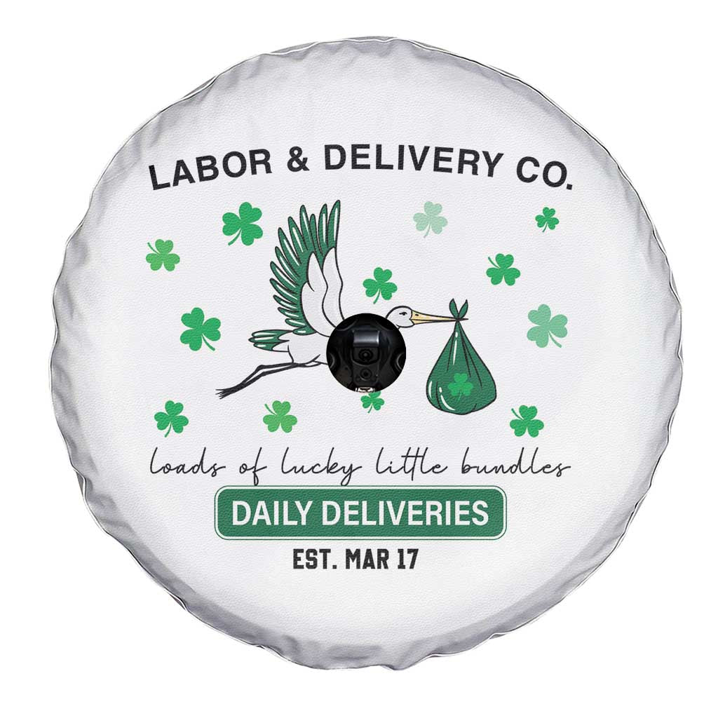 St Patrick's Day Lucky L&D Nurse Spare Tire Cover Labor And Delivery Shamrock