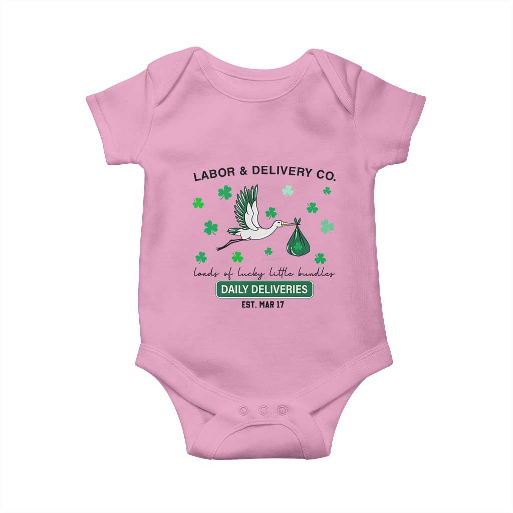 St Patrick's Day Lucky L&D Nurse Baby Onesie Labor And Delivery Shamrock
