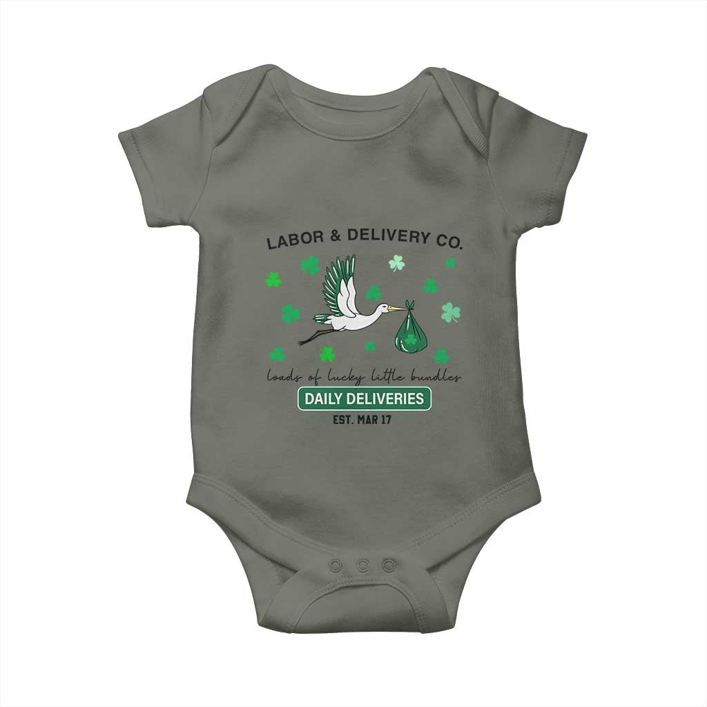 St Patrick's Day Lucky L&D Nurse Baby Onesie Labor And Delivery Shamrock