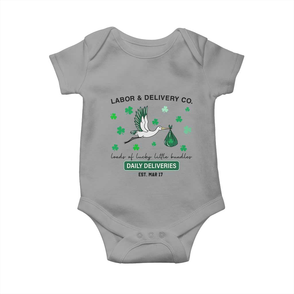 St Patrick's Day Lucky L&D Nurse Baby Onesie Labor And Delivery Shamrock